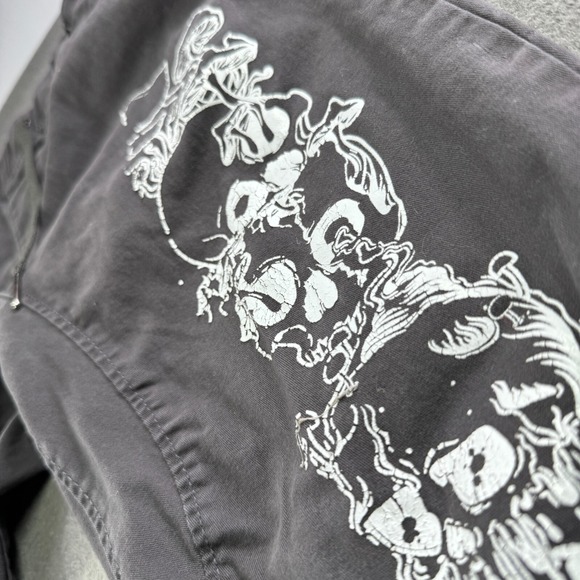 Ring Of Fire Joggers Men Large Skulls Black Shrooms Drawstring‎ Street Gorp Fade - Picture 6 of 12